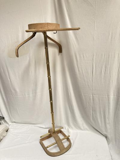 Jacques Adnet 1950s Stitched suede leather valet by Jacques Adnet