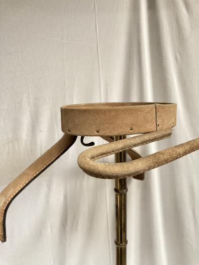 Jacques Adnet 1950s Stitched suede leather valet by Jacques Adnet