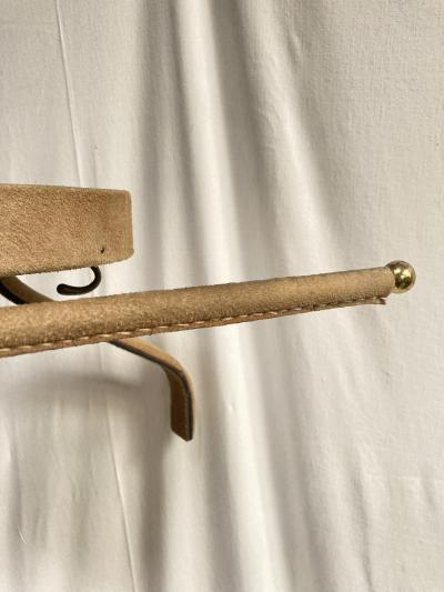 Jacques Adnet 1950s Stitched suede leather valet by Jacques Adnet