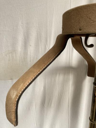 Jacques Adnet 1950s Stitched suede leather valet by Jacques Adnet