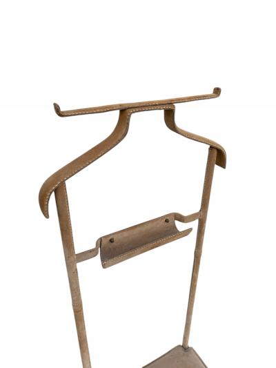 Jacques Adnet 1950s Stitched suede leather valet by Jacques adnet