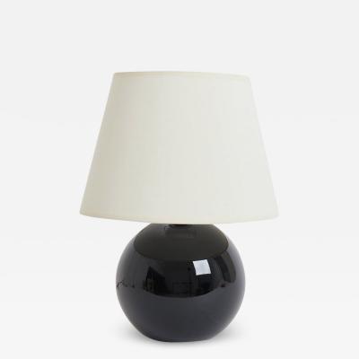 Jacques Adnet Art Deco Black Glass Table Lamp by Jacques Adnet