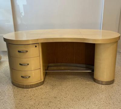 Jacques Adnet Art Deco Desk and Chair by Jacques Adnet