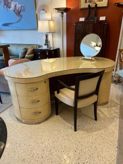 Jacques Adnet Art Deco Desk and Chair by Jacques Adnet