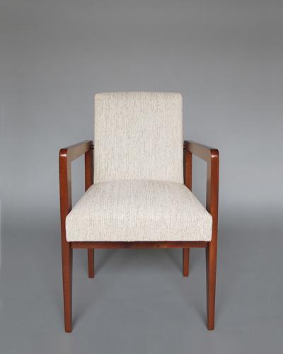 Jacques Adnet Fine French Art Deco Mahogany Arm Chair