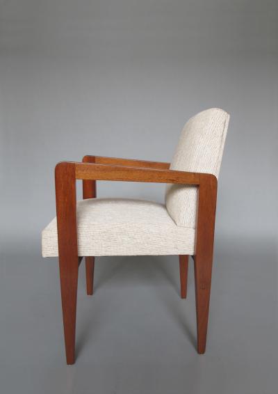 Jacques Adnet Fine French Art Deco Mahogany Arm Chair