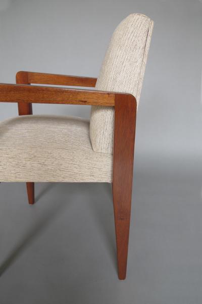 Jacques Adnet Fine French Art Deco Mahogany Arm Chair