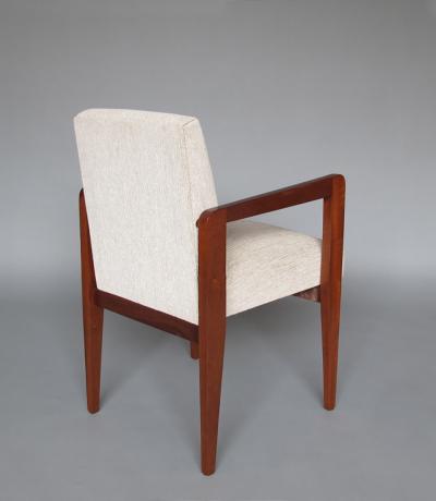 Jacques Adnet Fine French Art Deco Mahogany Arm Chair