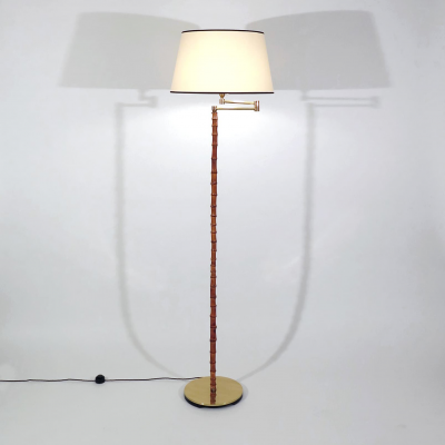 Jacques Adnet Floor Lamp in bamboo brass