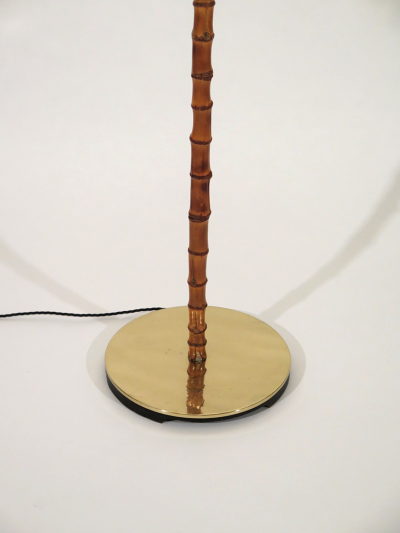 Jacques Adnet Floor Lamp in bamboo brass