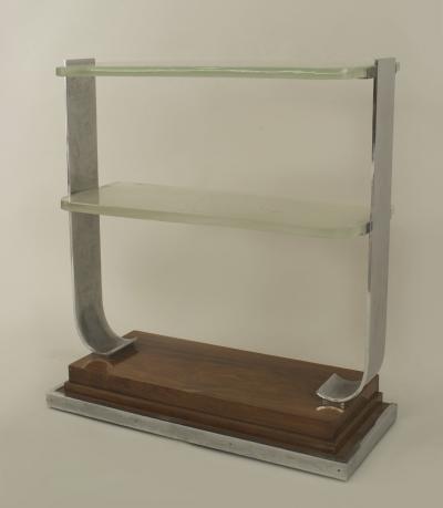 Jacques Adnet French 1940s Palisander and Chrome Sided Console Table