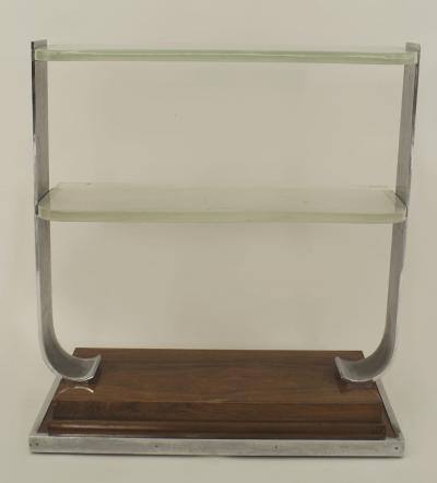 Jacques Adnet French 1940s Palisander and Chrome Sided Console Table