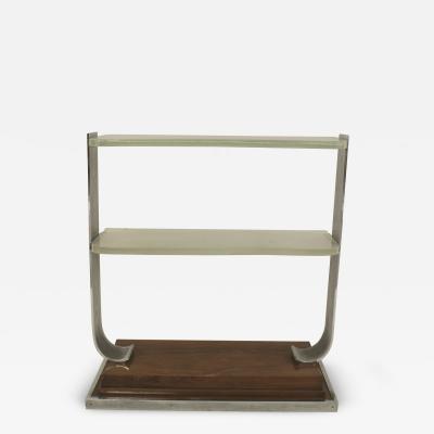 Jacques Adnet French 1940s Palisander and Chrome Sided Console Table