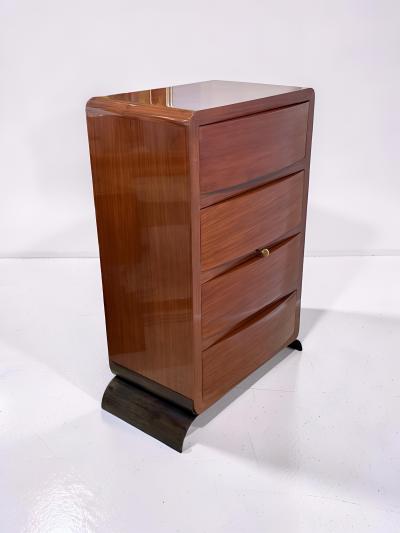 Jacques Adnet French Art Deco Walnut Chest of Drawers Attributed to Jacques Adnet