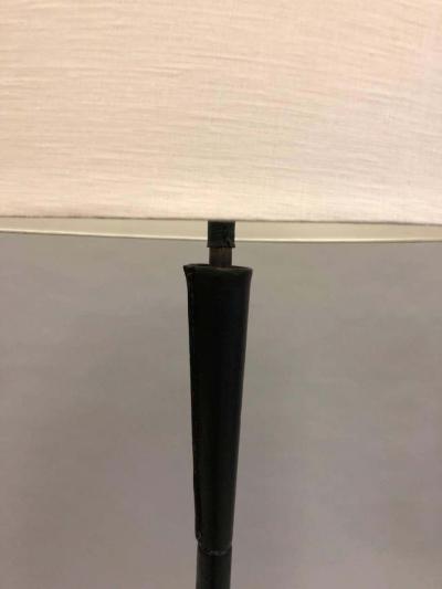 Jacques Adnet French Mid Century Modern Hand Stitched Leather Floor Lamp Jacques Adnet