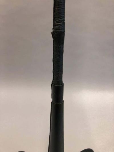 Jacques Adnet French Mid Century Modern Hand Stitched Leather Floor Lamp Jacques Adnet