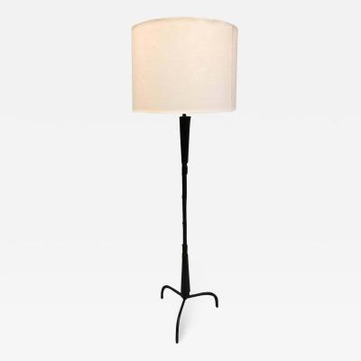 Jacques Adnet French Mid Century Modern Hand Stitched Leather Floor Lamp Jacques Adnet