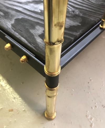 Jacques Adnet French Modern Neoclassical Steel Brass Faux Bamboo Bed by Jacques Adnet 1955