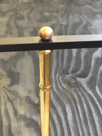 Jacques Adnet French Modern Neoclassical Steel Brass Faux Bamboo Bed by Jacques Adnet 1955