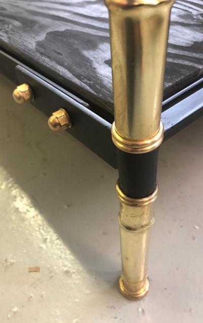 Jacques Adnet French Modern Neoclassical Steel Brass Faux Bamboo Bed by Jacques Adnet 1955