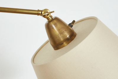 Jacques Adnet JACQUES ADNET FLOOR LAMP IN BURGANDY LEATHER