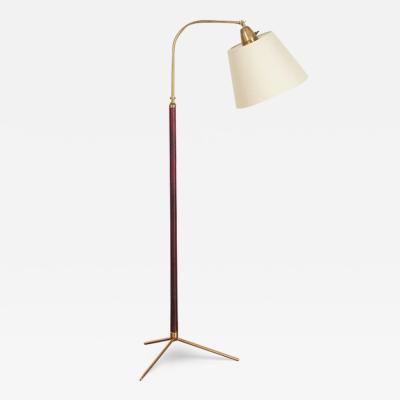 Jacques Adnet JACQUES ADNET FLOOR LAMP IN BURGANDY LEATHER