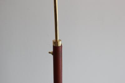 Jacques Adnet JACQUES ADNET LEATHER AND BRASS FLOOR LAMP