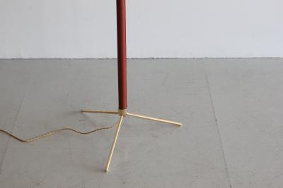 Jacques Adnet JACQUES ADNET LEATHER AND BRASS FLOOR LAMP