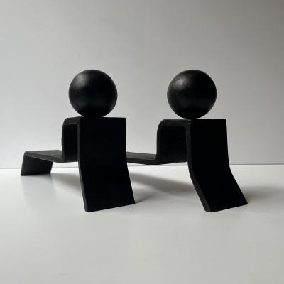 Jacques Adnet Jacques Adnet 1900 1984 Minimilist Andirons