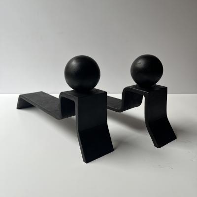 Jacques Adnet Jacques Adnet 1900 1984 Minimilist Andirons