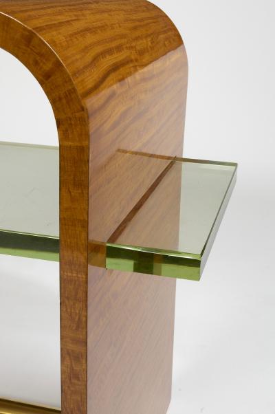 Jacques Adnet Jacques Adnet 1930s Side Table with Glass Shelf