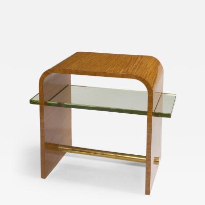 Jacques Adnet Jacques Adnet 1930s Side Table with Glass Shelf