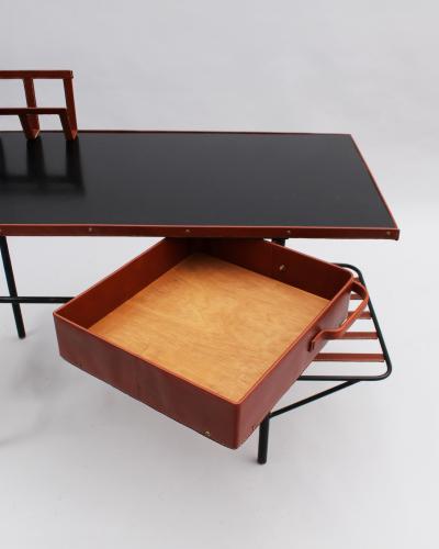 Jacques Adnet Jacques Adnet A French 1950s Desk with Lamp by Jacques Adnet