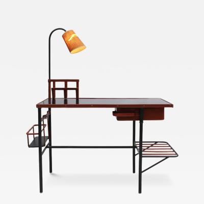 Jacques Adnet Jacques Adnet A French 1950s Desk with Lamp by Jacques Adnet
