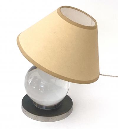 Jacques Adnet Jacques Adnet Baccarat Crystal Glass and Bronze French Table Lamp Model 7706