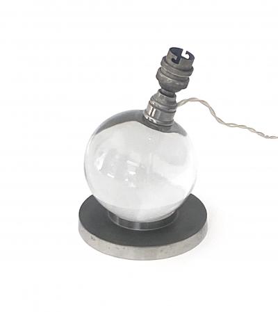 Jacques Adnet Jacques Adnet Baccarat Crystal Glass and Bronze French Table Lamp Model 7706