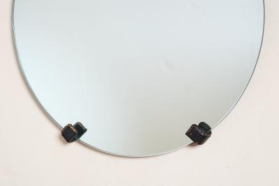 Jacques Adnet Jacques Adnet Black Leather Mirror