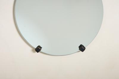 Jacques Adnet Jacques Adnet Black Leather Mirror
