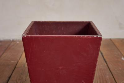 Jacques Adnet Jacques Adnet Burgundy Leather Waste Bin