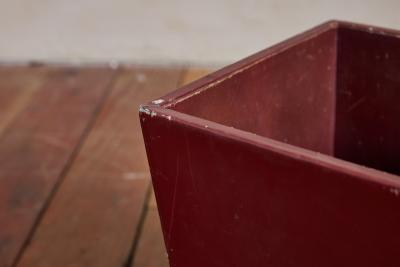 Jacques Adnet Jacques Adnet Burgundy Leather Waste Bin