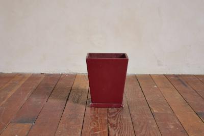 Jacques Adnet Jacques Adnet Burgundy Leather Waste Bin