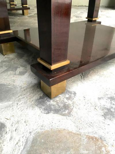 Jacques Adnet Jacques Adnet Exceptional Neoclassic Large President Desk with Leather Top