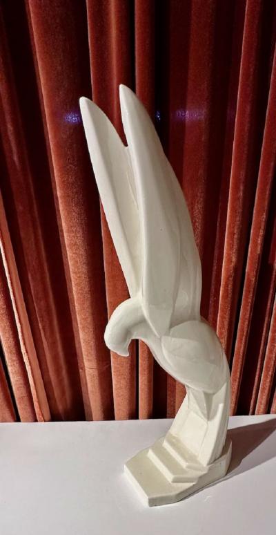 Jacques Adnet Jacques Adnet Flight of the Pigeon Ceramic Sculpture