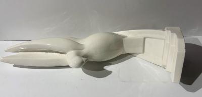 Jacques Adnet Jacques Adnet Flight of the Pigeon Ceramic Sculpture