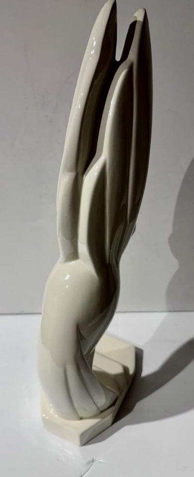 Jacques Adnet Jacques Adnet Flight of the Pigeon Ceramic Sculpture