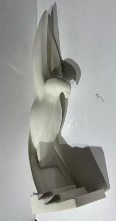 Jacques Adnet Jacques Adnet Flight of the Pigeon Ceramic Sculpture