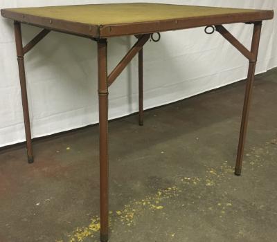 Jacques Adnet Jacques Adnet Folding Playing Card Table in Brown Leather