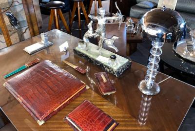 Jacques Adnet Jacques Adnet French Art Deco Machine Age Art Deco Lamp