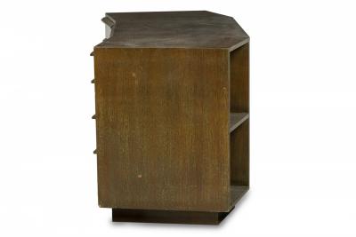 Jacques Adnet Jacques Adnet French Mid Century Cerused Oak Kneehole Desk