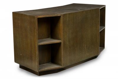 Jacques Adnet Jacques Adnet French Mid Century Cerused Oak Kneehole Desk